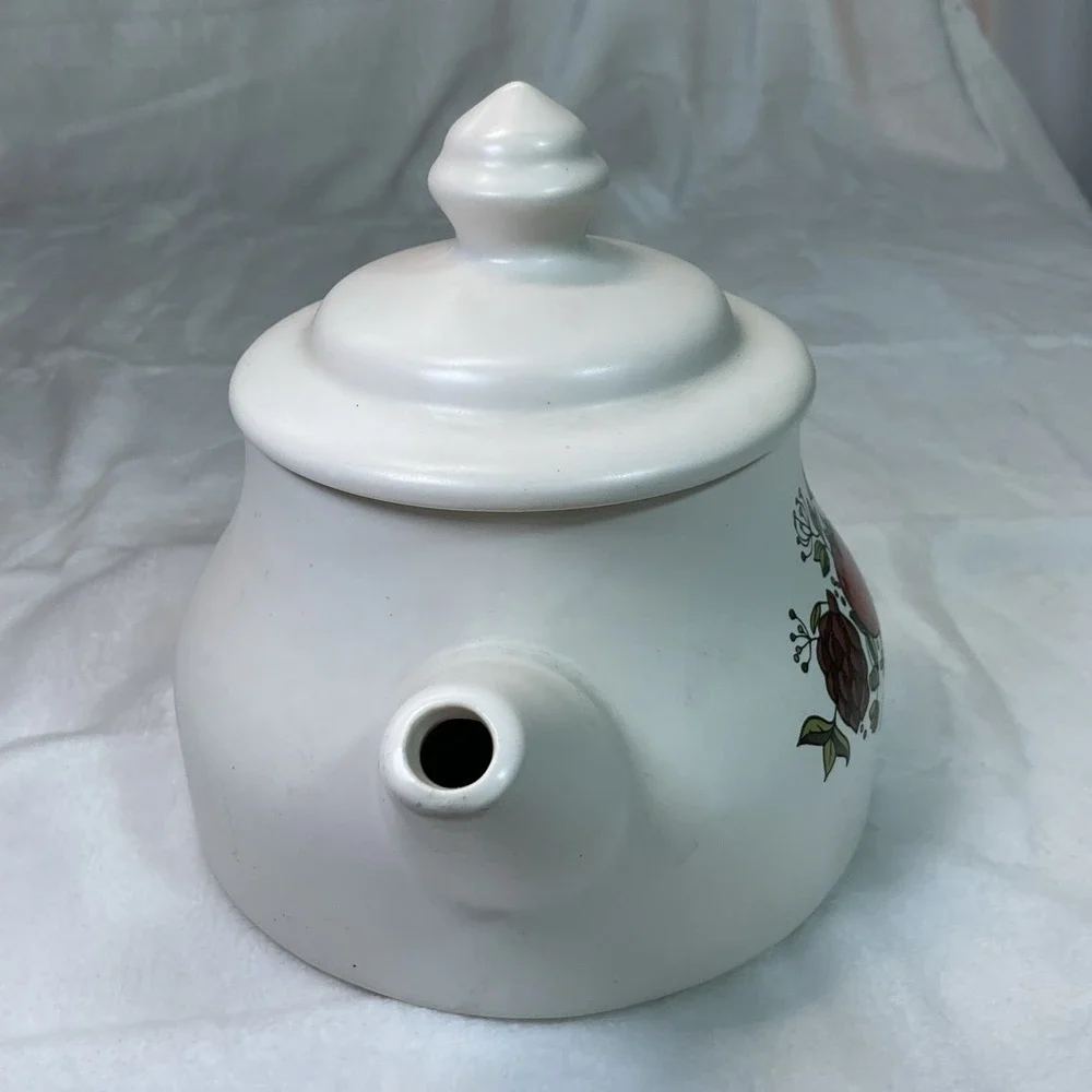 Vintage McCoy Pottery Spice Delight Teapot w/ Lid – Veggie & Mushroom Design